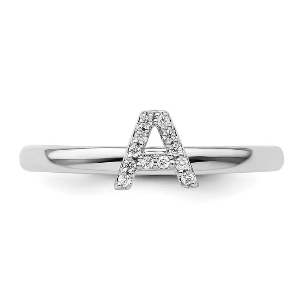 Kazi Luxury 14k White Gold Stackable Diamond Init… - image 4